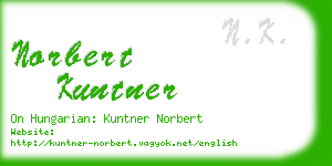 norbert kuntner business card